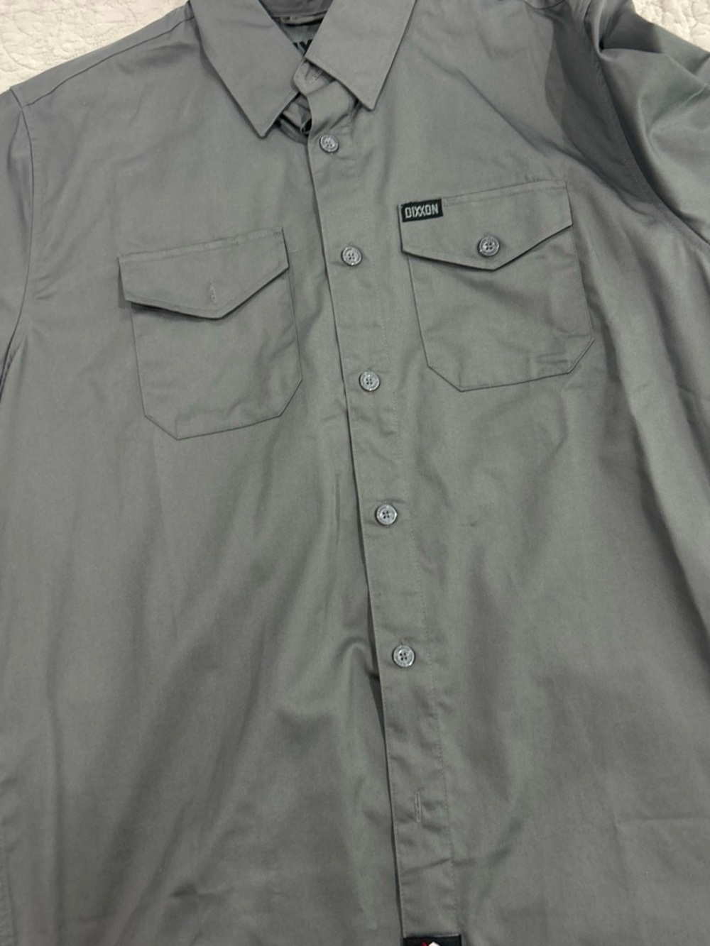 DIXXON Men's Dark Gray Button-Down Work Shirt